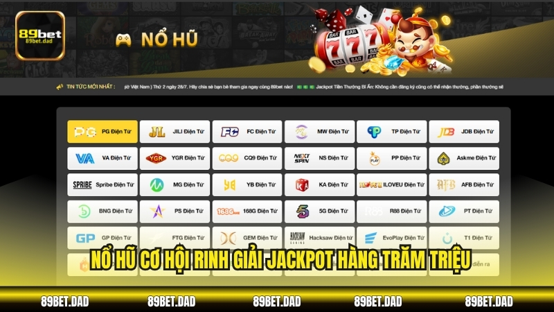 Nổ hũ cơ hội rinh giải Jackpot hàng trăm triệu